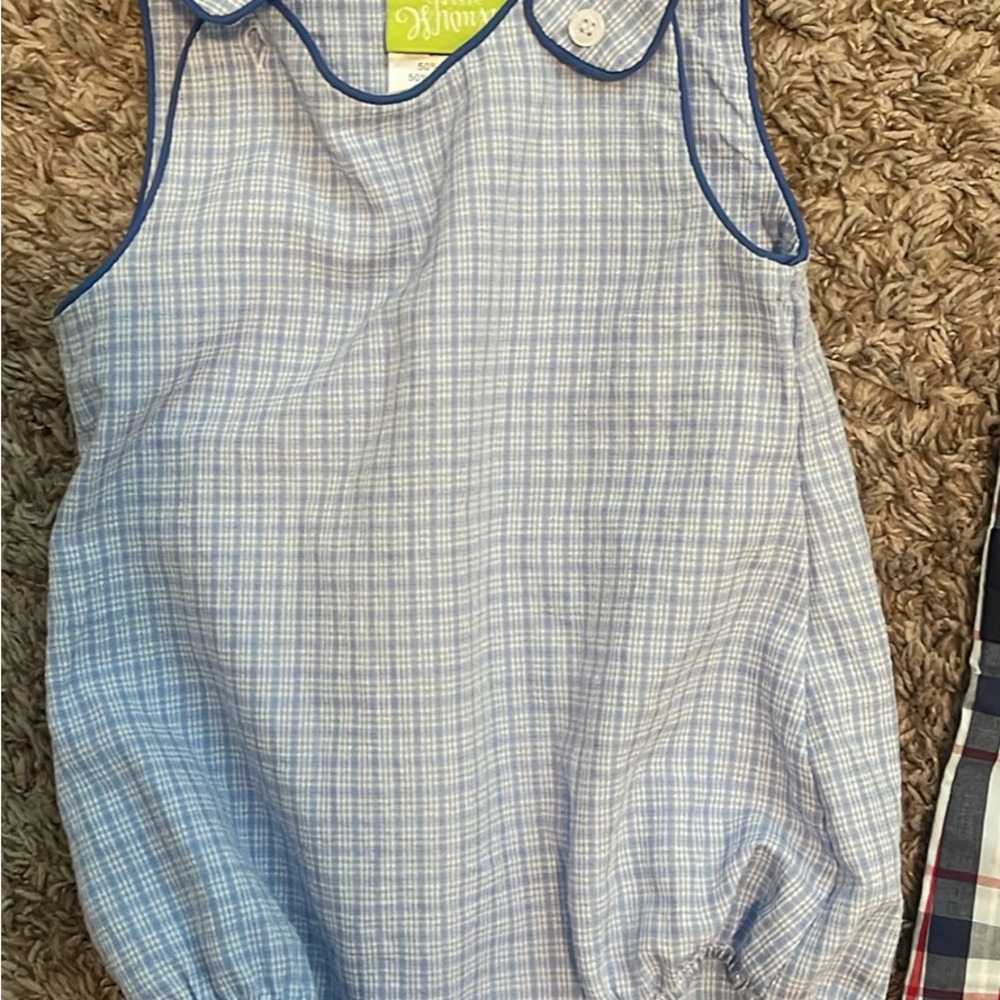 Blue Plaid Kids One Piece